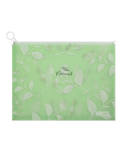 Папка-конверт на zip-блискавці, А4, матовий пластик, ARABESKI, зелений