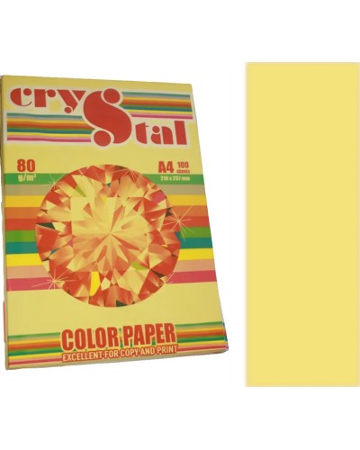 Папір кольоровий А4 100 аркушів 80 г/м2, пастель жовтий, SPECTRA COLOR
