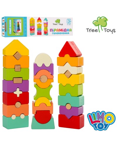 Пірамідка «Балансир» з 8 брусочків, в асортименті, у коробці 25х7х3,5 см