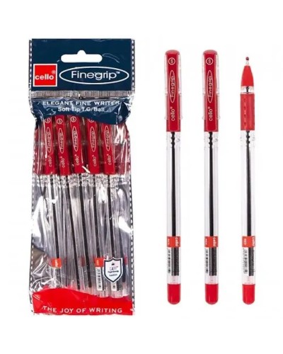 Ручка «FINEGRIP» кулькова червона, в асортименті, ТМ Cello