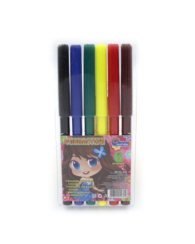 Фломастери «Дівчинка з метеликами» на 6 кольорів, ТМ J. Otten