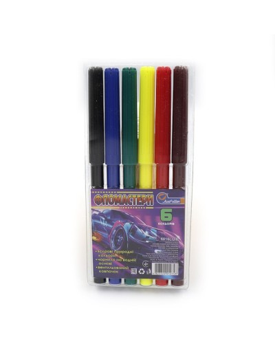 Фломастери «Спорткар» на 6 кольорів, ТМ J. Otten