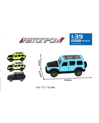 Машина «Позашляховик» 15 см 1:39 металева, двері відчиняються, в асортименті, у коробці 15,5х6х6 см, Автопром