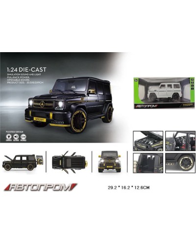 Машина 19 см 1:24 металева зі світлом та звуком, двері відкриваються, на батарейці, в асортименті, у коробці 29х16х12,6 см, Автопром