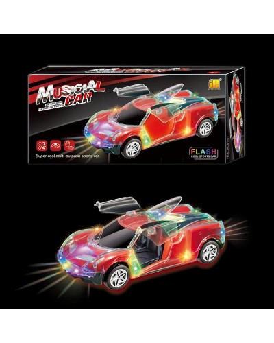 Машина музична зі світлом та звуком, двері відчиняються, на батарейці, у коробці