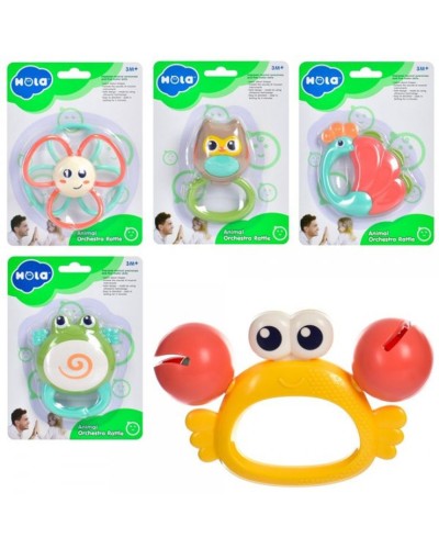 Брязкальце «Тваринка» 10 см, в асортименті, на планшетці 14х19,5х5,5 см