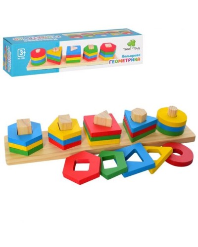 Геометрика «Кольорова» основа 30 см та 20 фігур, у коробці 33х7х6 см.