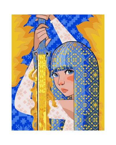 Картина за номерами «Відважна Українка» 40х50 см, ТМ SANTI