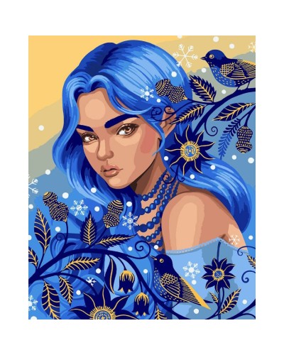 Картина за номерами «Крижана красуня» з фарбами металік 40х50 см, ТМ SANTI