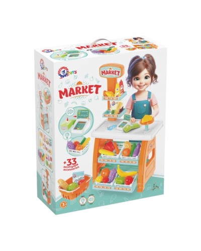 Супермаркет «Маркет» з 33 предметів зі світлом та звуком, на батарейці, у коробці 61х48х20 см, ТМ Технок