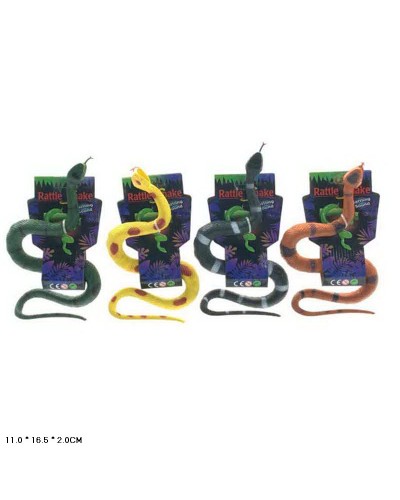 Змія гумова, в асортименті, на планшетці 11х16,5х2 см