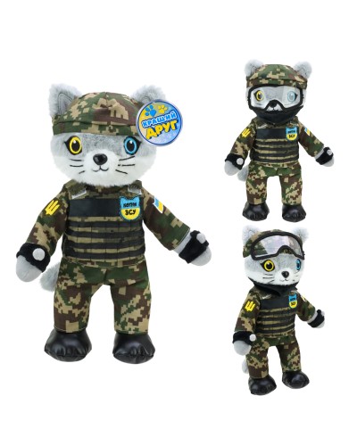 М'яка іграшка «Котик ЗСУ» 33 см