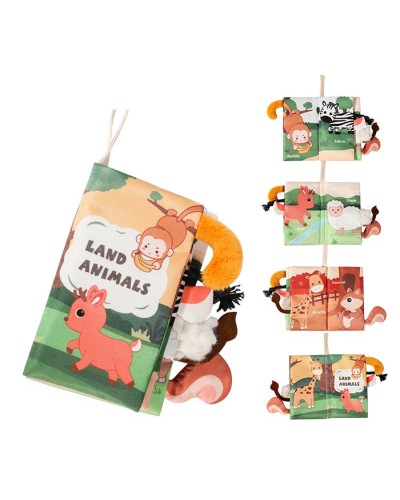 Книга-підвіска «Тваринки» 14х8х1,5 см шарудить, з англійськими словами, у пакеті 16,5х21х1,5 см