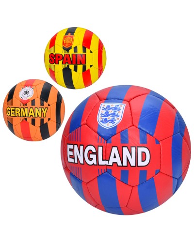 М'яч футбольний 5 розміру, ПУ1 4 мм, ручної роботи на 32 панелі, вагою 400-420 г, в асортименті, у пакеті