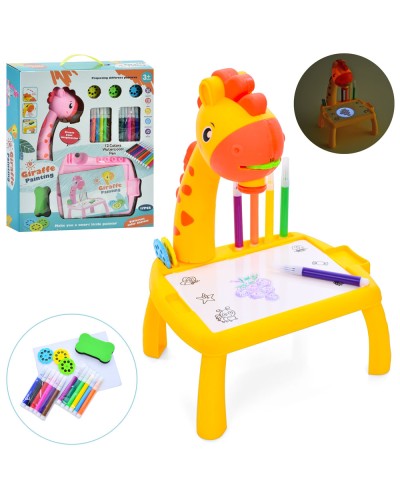 Проектор «Жираф» 20х15,5х28 см зі світлом, слайдами, 12 фломастерами, губкою, на батарейці, в асортименті, у коробці 30х30,5х7 см