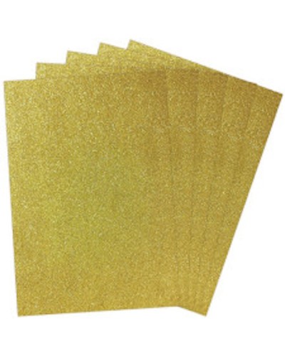 Фоаміран А4 1,3 мм з глітером жовтий, 5 аркушів, ТМ Мандарин