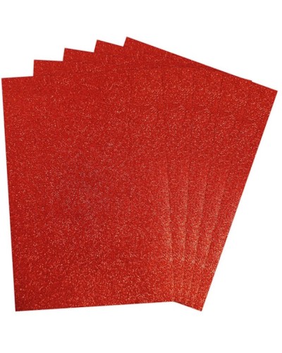 Фоаміран А4 1,3 мм з глітером червоний, 5 аркушів, ТМ Мандарин
