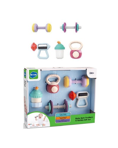 Набір брязкалець «Спортивний інвентар» з 5 елементів, у коробці 31х25х7 см