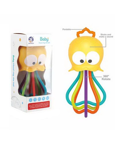 Брязкальце «Восьминіг» 17 см, у коробці 7х17х7 см