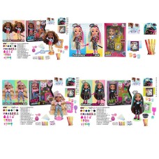 Лялька 23 см шарнірна з вбранням-розмальовкою, 2 фломастерами, 3 фарбами, пензликом та аксесуарами, в асортименті, у коробці 25х27х5 см