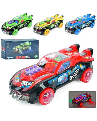 Машина 20 см музична зі світлом, звуком, рухомими деьалями, їздить, на батарейці, в асортименті, у коробці 21х11х7 см