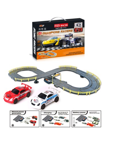 Трек 352 см 1:43 р/к від мережі 220V з 2 машинками, у коробці 55,5х36х5,5 см