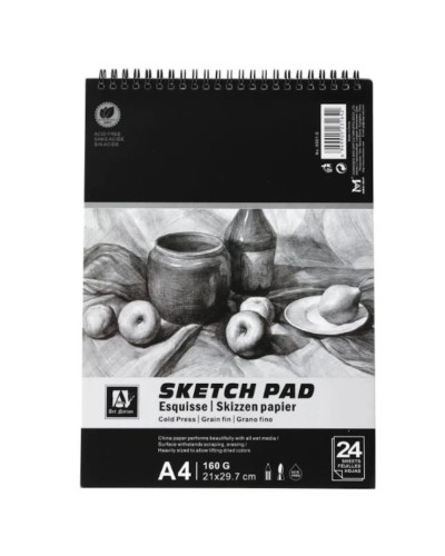 Скетчбук «Art Nation» A4 на 24 аркуші 160 г/м2 з сірим папером на спіралі, ТМ J.Otten