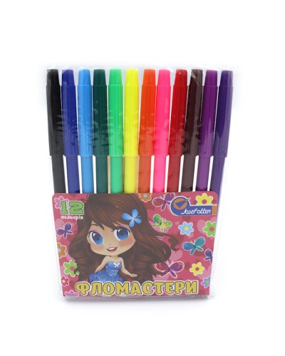 Фломастери «Дівчинка з метеликами» на 12 кольорів, ТМ J. Otten