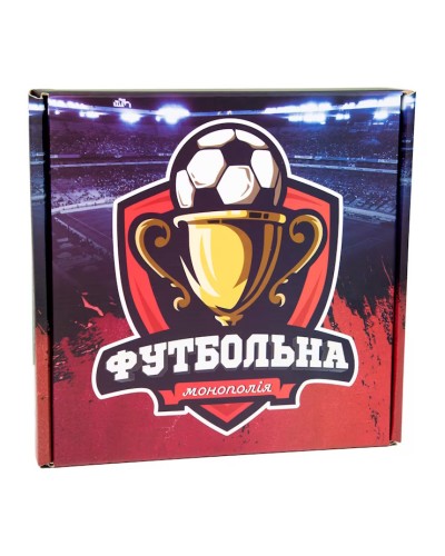 Настільна гра «Футбольна монополія» розважальна з ігровим полем та необхідними аксесуарами для 2-4 гравців, у коробці 25х25х5 см, ТМ Strateg