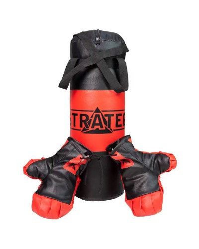 Боксерський набір «NEW»: рукавички та груша 18х46 см, у пакеті 46х18х18 см, ТМ Strateg