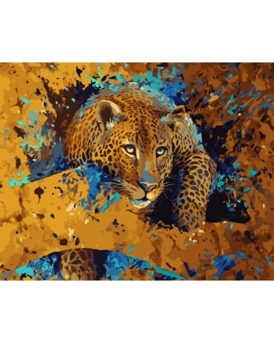 Картина за номерами «Втомлений леопард» 40х50 см, ТМ Strateg