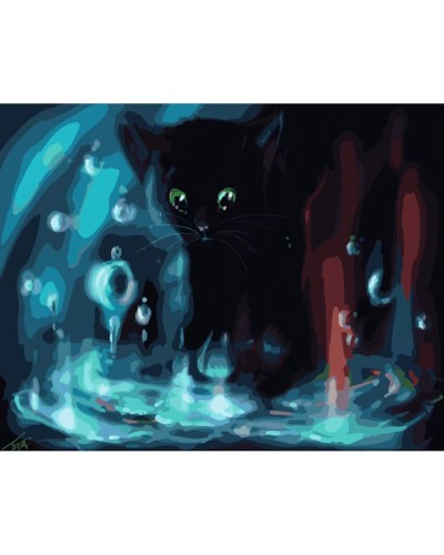 Картина за номерами «Чорне кошеня» 40х50 см, ТМ Strateg