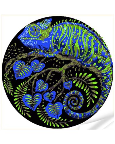 Картина за номерами на вінілі «Хамелеон і палітра природи» 30х30 см, ТМ Strateg