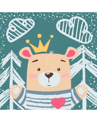 Картина за номерами «Принцеса-ведмедиця» 20х20 см, ТМ Strateg