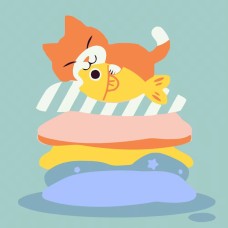 Картина за номерами «Кіт на подушці з ласощами» 20х20 см, ТМ Strateg