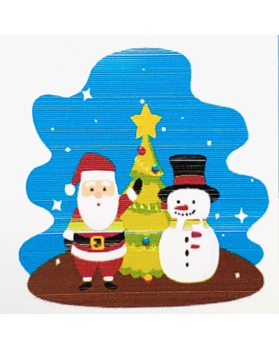 Картина за номерами «Дід Мороз зі сніговиком біля ялинки» 20х20 см, ТМ Strateg