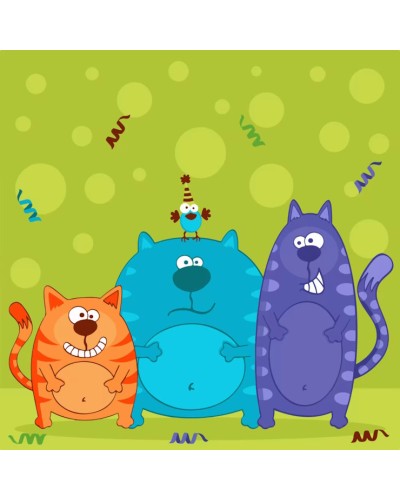 Картина за номерами «Різнокольорові коти» 30х30 см, ТМ Strateg