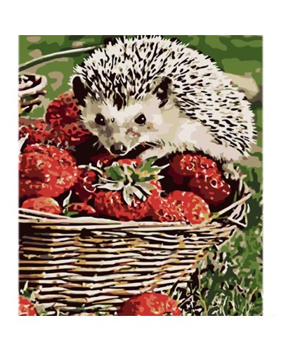 Картина за номерами «Їжачок із полуницею» 30х40 см, ТМ Strateg