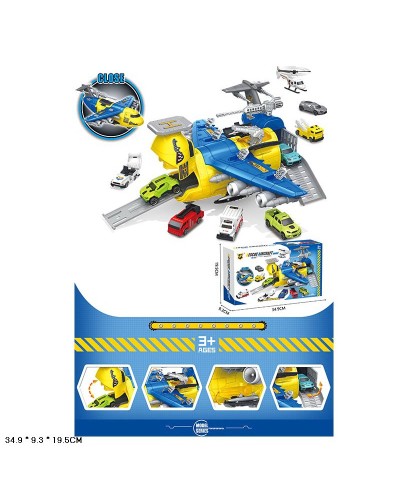Паркінг «Літак» з машинками, у коробці 34,9х9,3х19,5 см