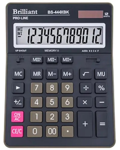 Калькулятор «Brilliant» 14,5х20 см, BS-444XВK