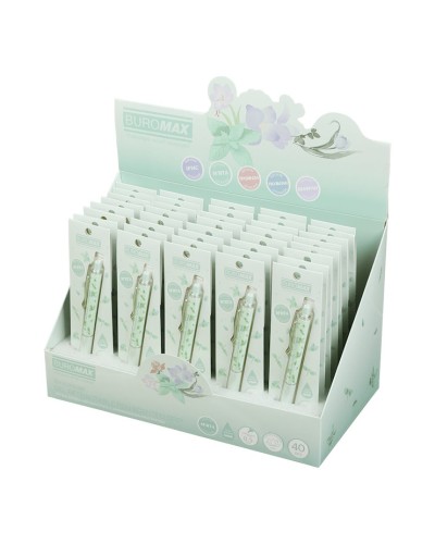 Ручка «BLOSSOM» гелева автоматична 0.5 мм з ароматним грипом, синя, в блістері, ТМ Buromax