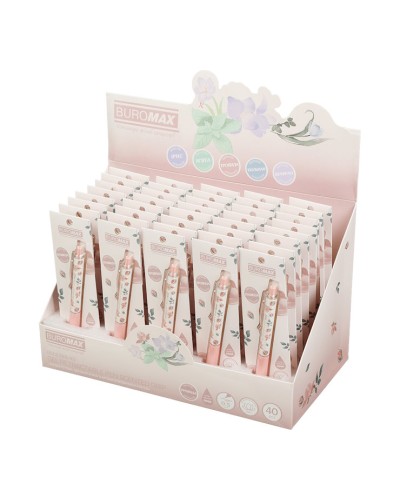 Ручка «BLOSSOM» гелева автоматична 0.5 мм з ароматним грипом, синя, в блістері, ТМ Buromax