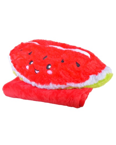 М'яка іграшка «Кавун» 45 см з пледом 80х120 см