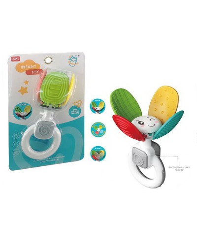 Брязкальце «Квіточка» 15 см з прорізувачем, під слюдою 13,5х21х6 см