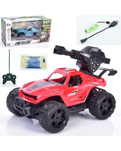 Джип 24 см 1:16 р/к на акумуляторі зі світлом та USB, на гумових колесах, стріляє водними кулями, в асортименті, у коробці 34,5х17х15,5 см
