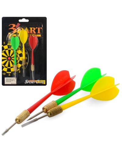 Набір з 3 дротиків з голкою по 11см, в асортименті, на планшетці 11х19х2,5 см