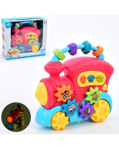Піаніно «Паровозик» 19 см музичний зі світлом та рухомими деталями, на батарейці, у коробці 23х20,5х10 см