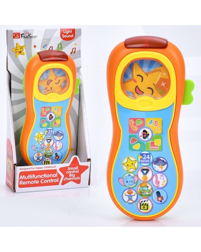 Пульт 18 см навчальний музикаичний з англійською озвучкою, звуками тварин, свілом та рухомою картинкою, на 3 режими, на батарейці, у коробці 22х12х4,5 см