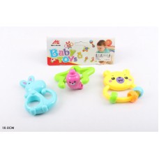 Брязкальце у ручку, набір з 3 шт, у пакеті 16 см