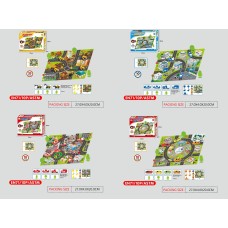 Килимок ігровий з 4 машинками, дорожніми знаками та деревами, в асортименті, у коробці 27х4х20 см